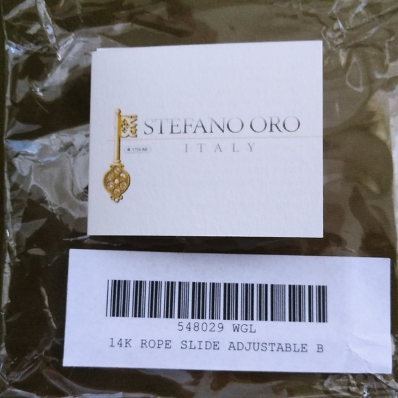 Stefano Oro 14K White Gold Rope Slide Bracelet - Picture 5 of 5